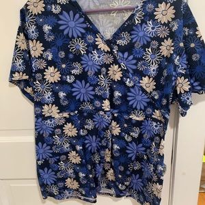 Floral Womens Scrub Top